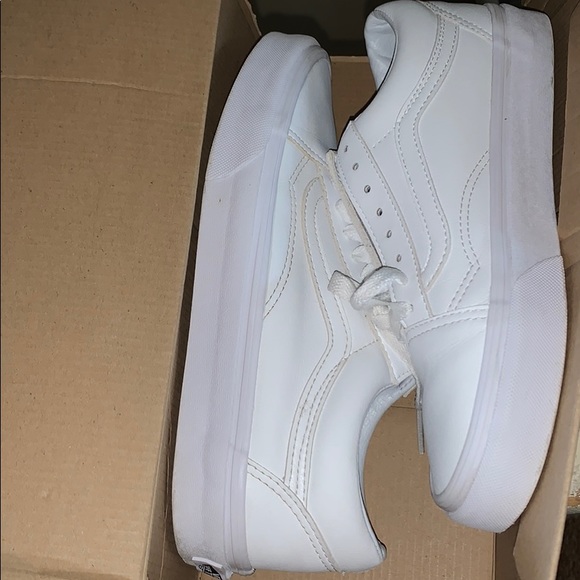 vans womens white leather